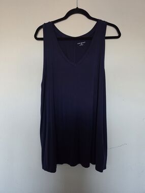 Lane Bryant Dark Navy V-Neck Swing Tank